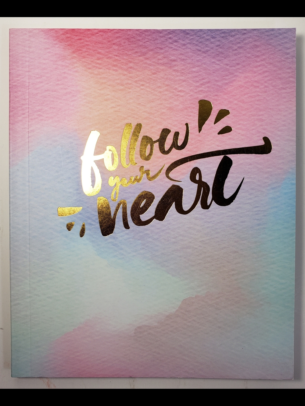 Follow Your Heart Gold Foil Watercolor Notebook